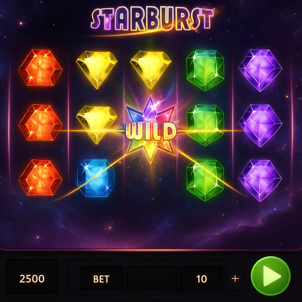 LunuBet - Starburst Slot Game - Wild Re-spins